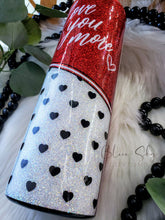 Load image into Gallery viewer, Love You More Hearts Split Tumbler