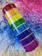 Load image into Gallery viewer, Rainbow Brite Striped Glitter Tumbler