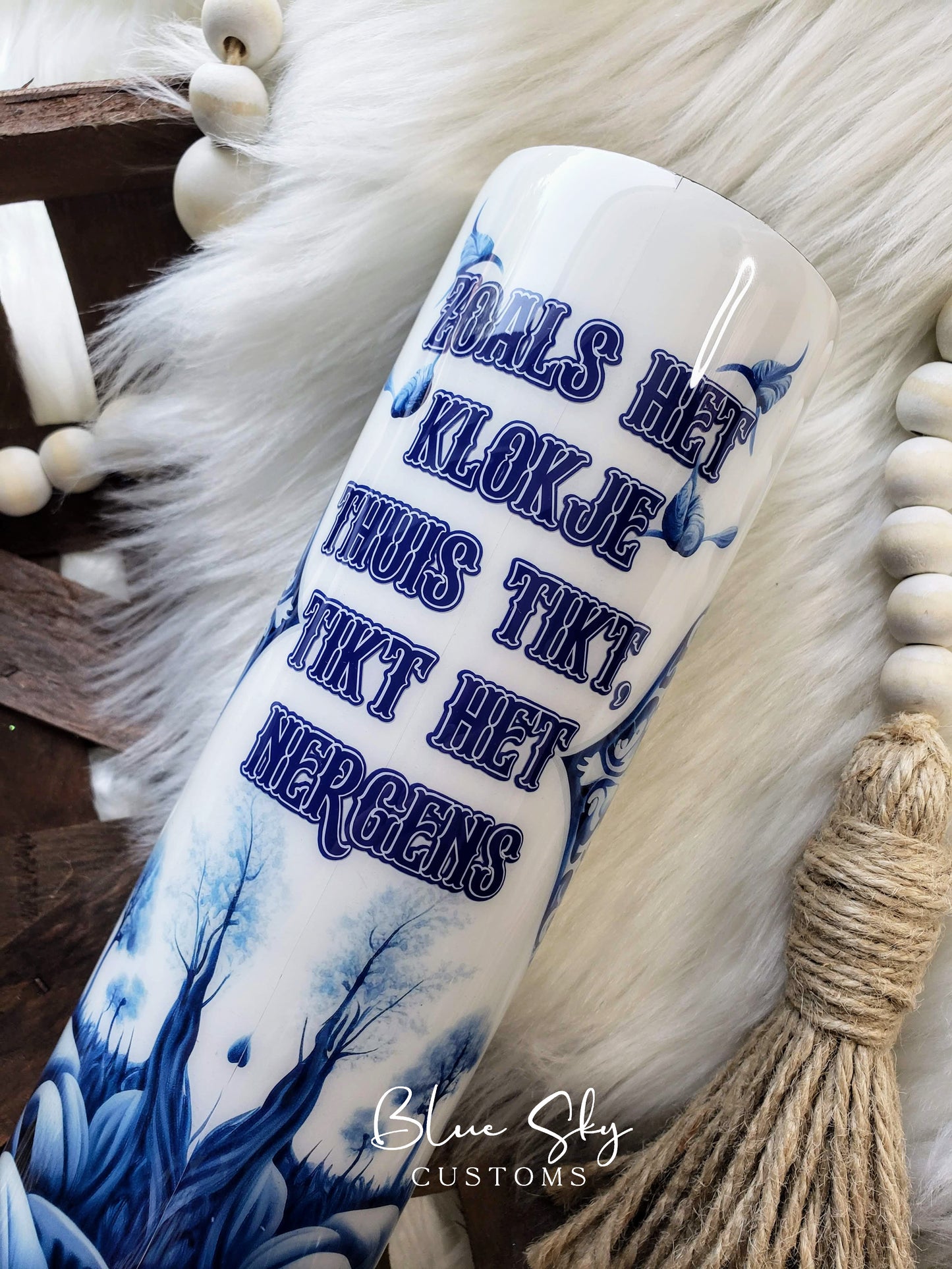 Delft Blue Windmill Tumbler