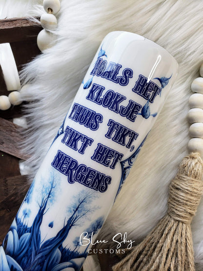 Delft Blue Windmill Tumbler