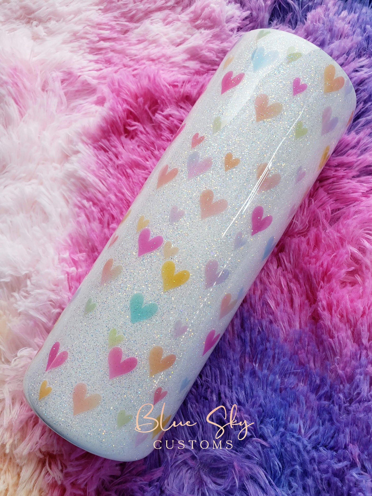 Falling Hearts Glitter Tumbler