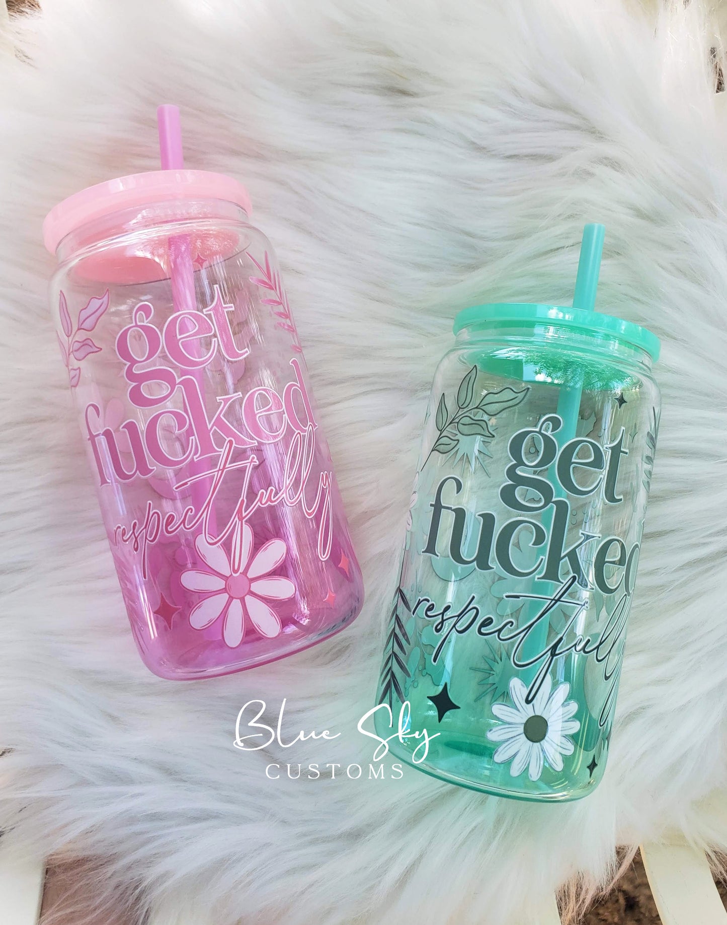 Get F*cked, Respectfully - 16oz Ombré Jelly Glass Can