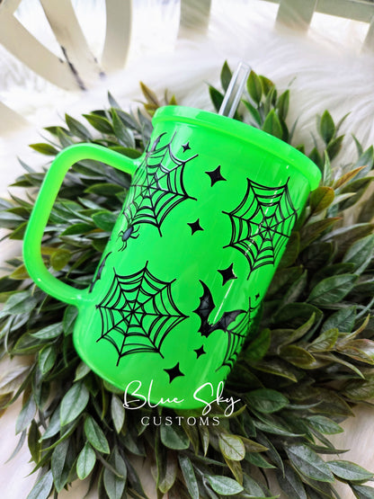 Too Peopley Outside Skelly - 17oz Neon Glass Mug