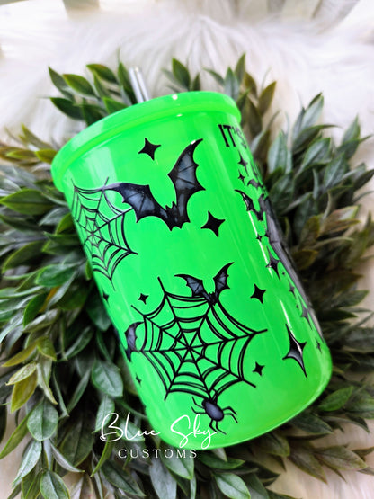 Too Peopley Outside Skelly - 17oz Neon Glass Mug