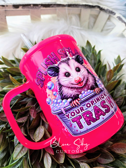 Splish Splash Your Opinion Is Trash - 17oz Neon Glass Mug