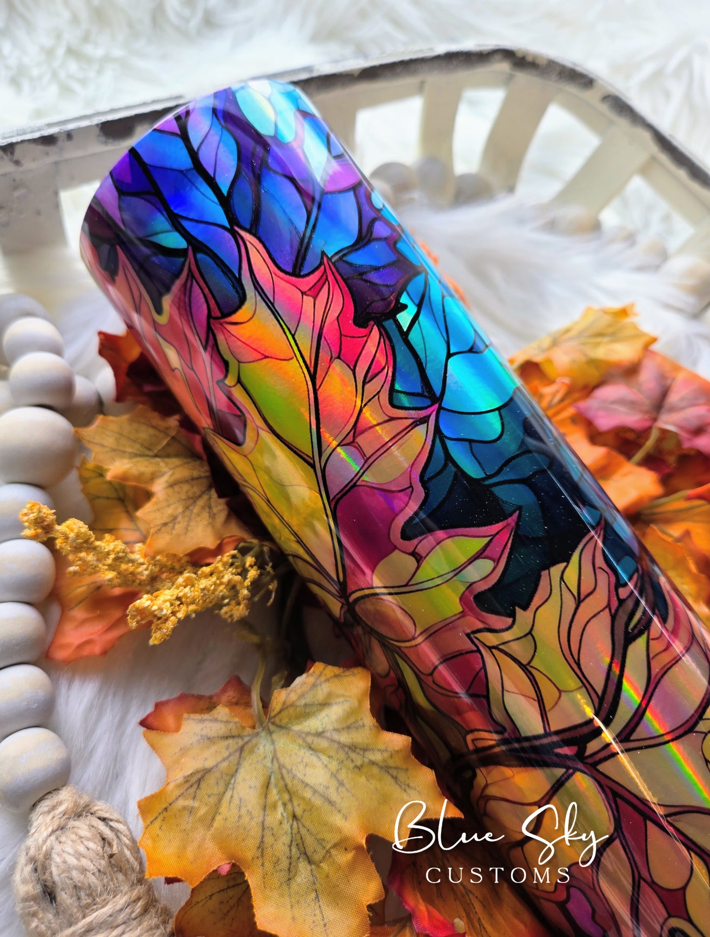 Autumn Leaves Holographic - 30oz Skinny