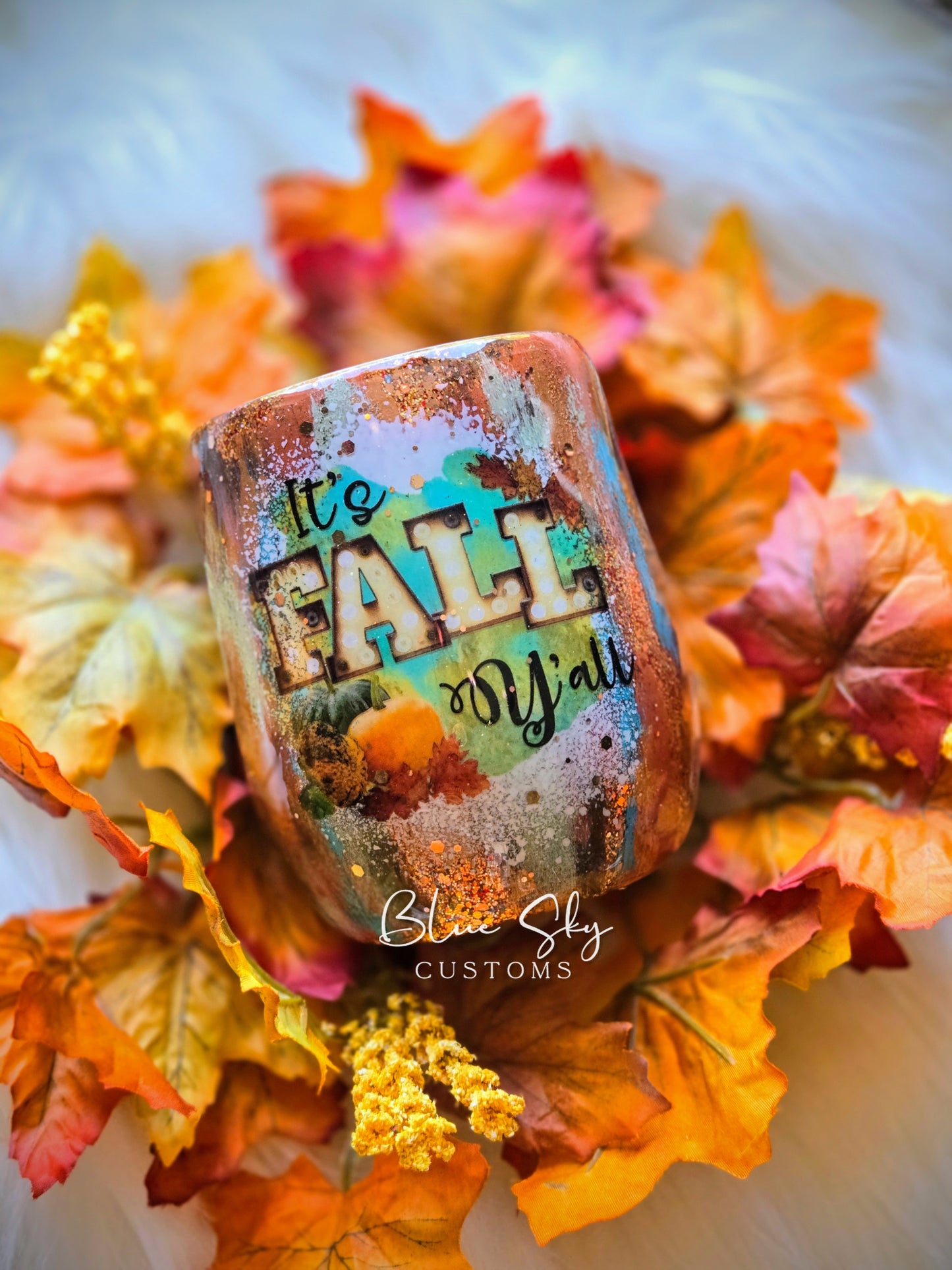 It's Fall Y'all Patina - 12oz Wine Glass