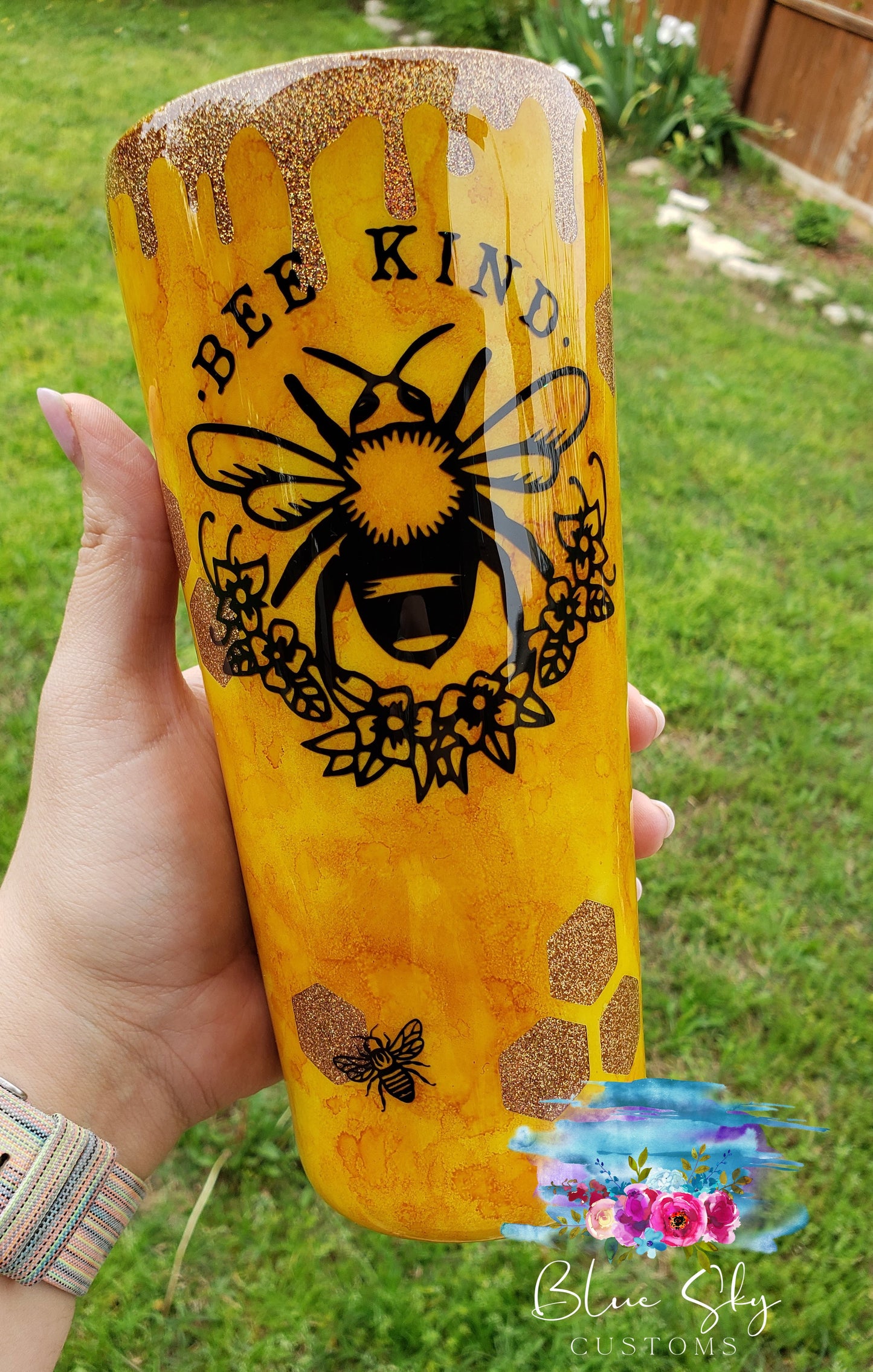Bee Kind Honeycomb Tumbler