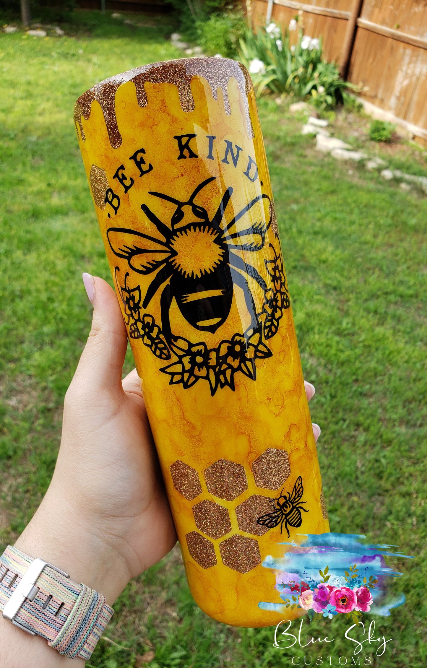 Bee Kind Honeycomb Tumbler