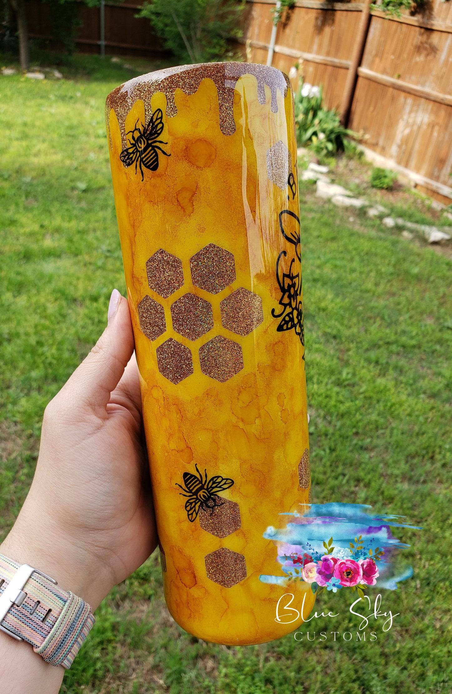 Bee Kind Honeycomb Tumbler