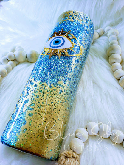 Evil Eye Glitter Tumbler