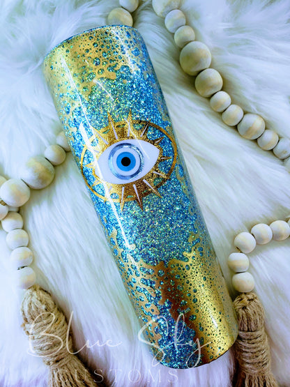 Evil Eye Glitter Tumbler
