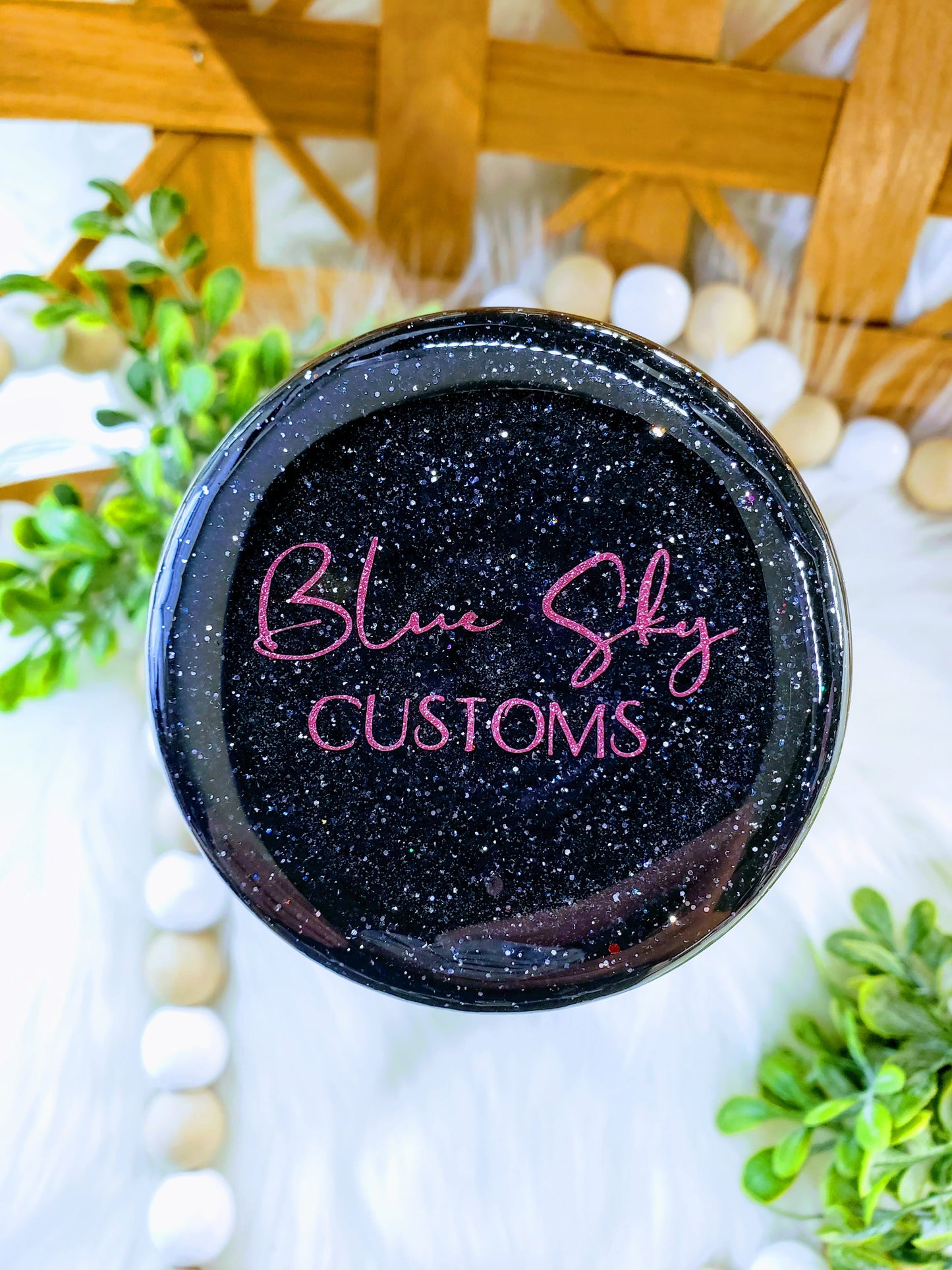 Floral Pencil Glitter Tumbler