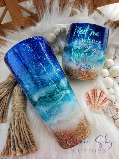 Starry Night Sky Beach Tumbler