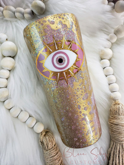 Evil Eye Glitter Tumbler
