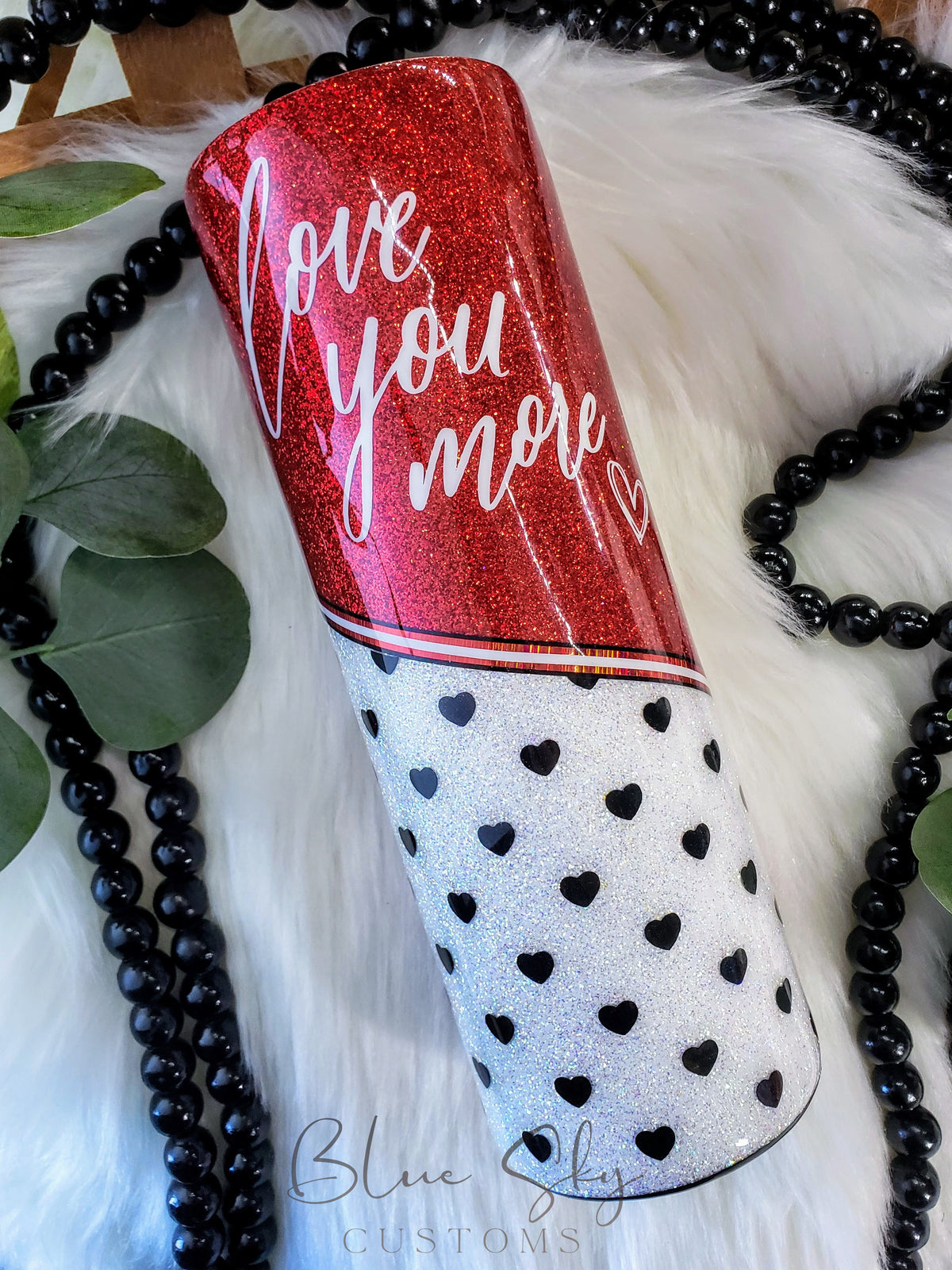 Love You More Hearts Split Tumbler