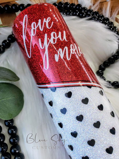 Love You More Hearts Split Tumbler