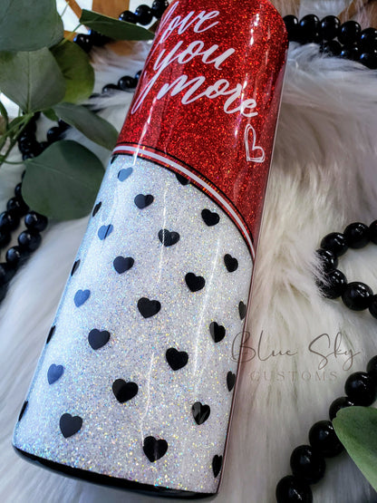 Love You More Hearts Split Tumbler