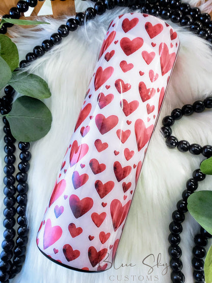 Love You More Hearts Split Tumbler