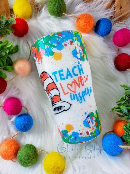 Teacher Love Glitter Tumbler