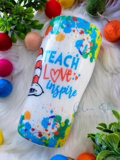 Teacher Love Glitter Tumbler