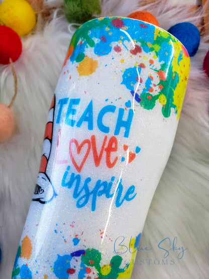 Teacher Love Glitter Tumbler