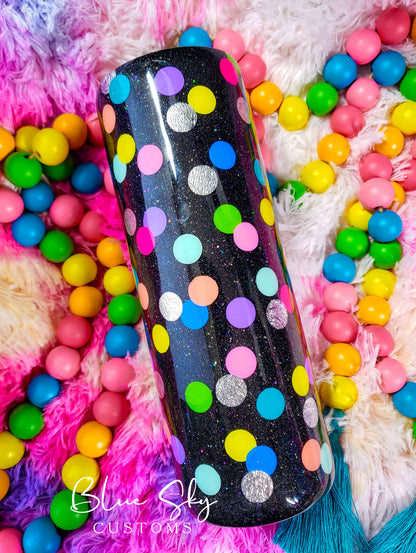 Polka Dots Glitter Tumbler