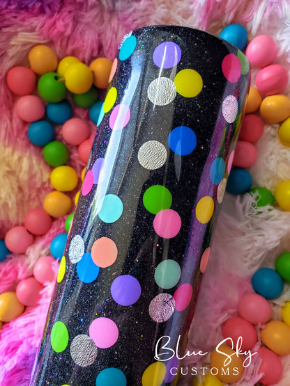 Polka Dots Glitter Tumbler