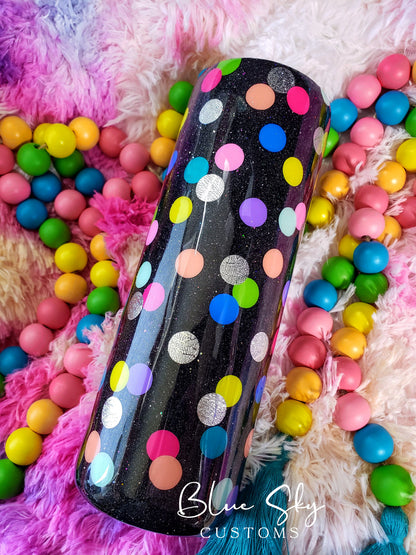 Polka Dots Glitter Tumbler
