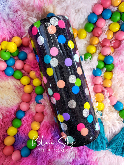 Polka Dots Glitter Tumbler