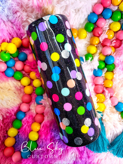 Polka Dots Glitter Tumbler