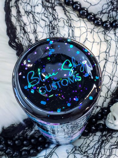 Spooky Vibes Teal & Turquoise Glitter Tumbler