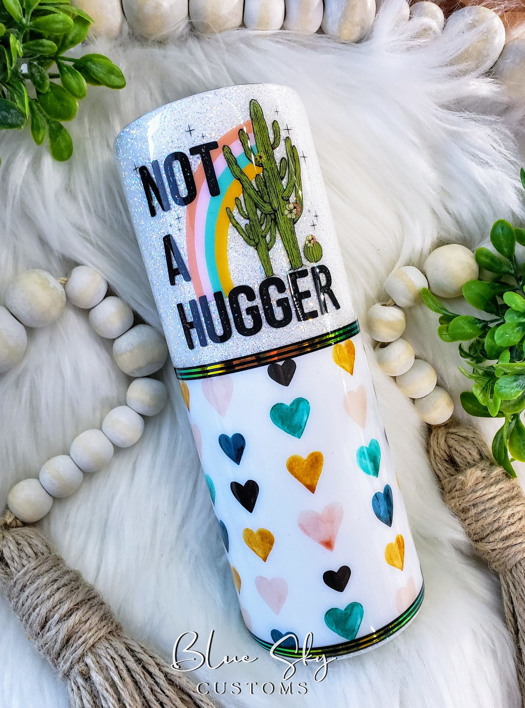 Not A Hugger Glitter Tumbler - 20oz Skinny