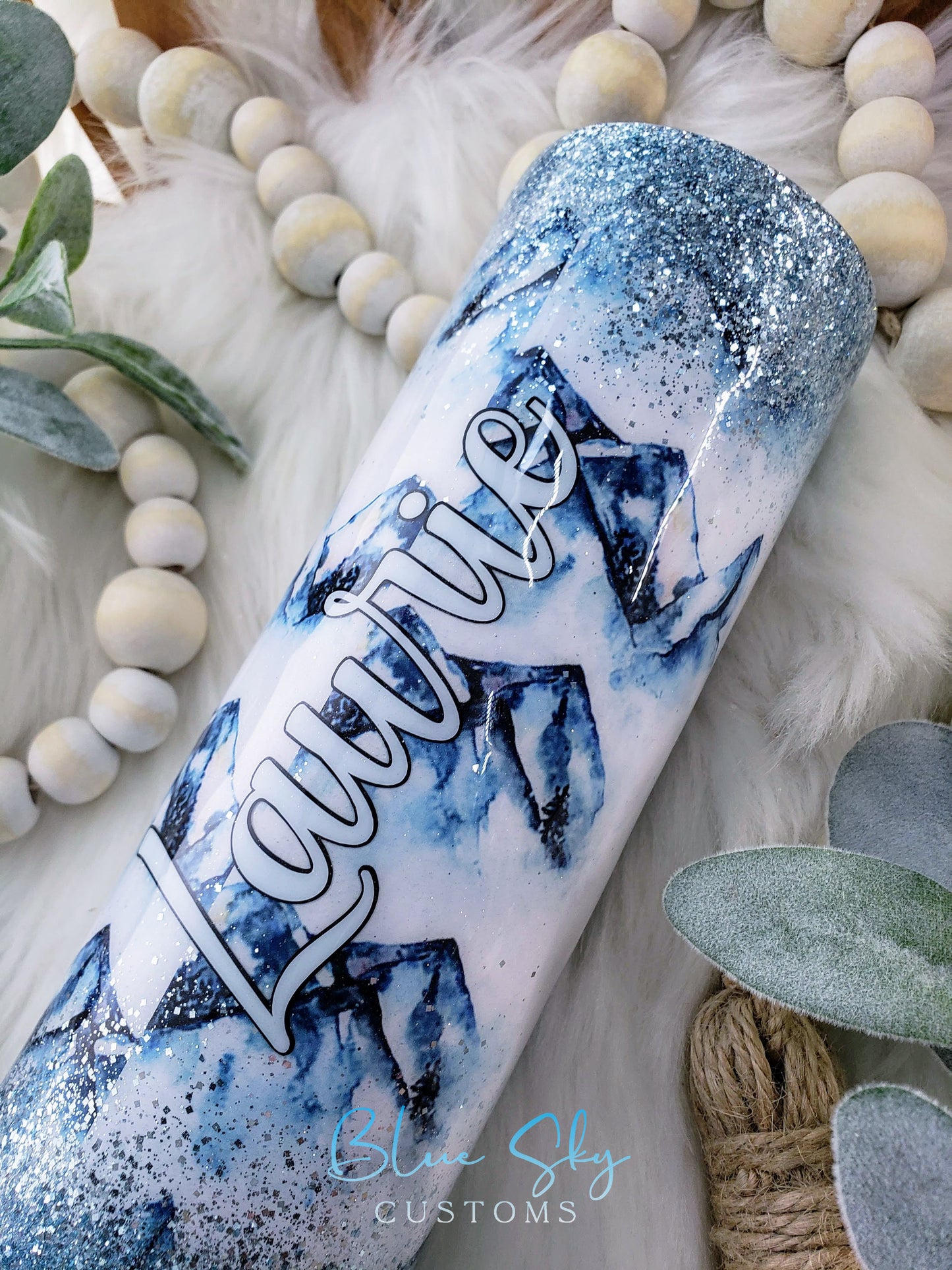 Country Roads Glitter Tumbler