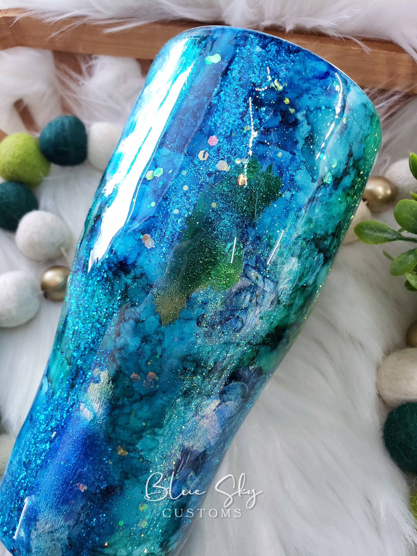 "The Siren" Abstract Mixed Media Tumbler