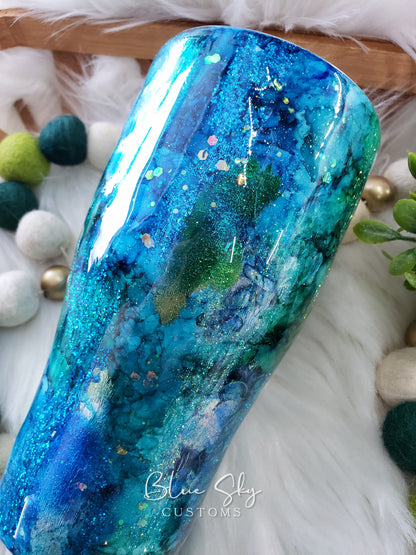 "The Siren" Abstract Mixed Media Tumbler