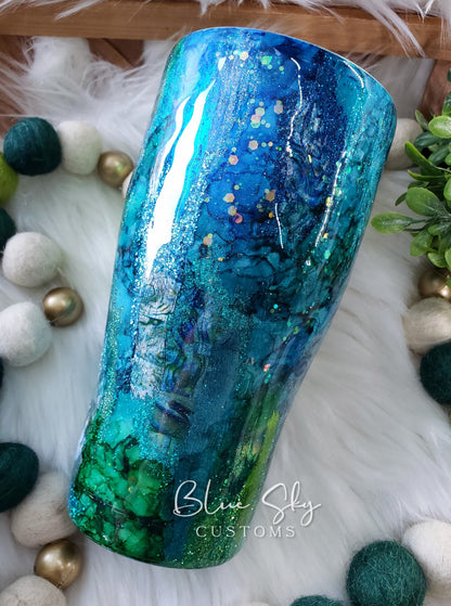 "The Siren" Abstract Mixed Media Tumbler