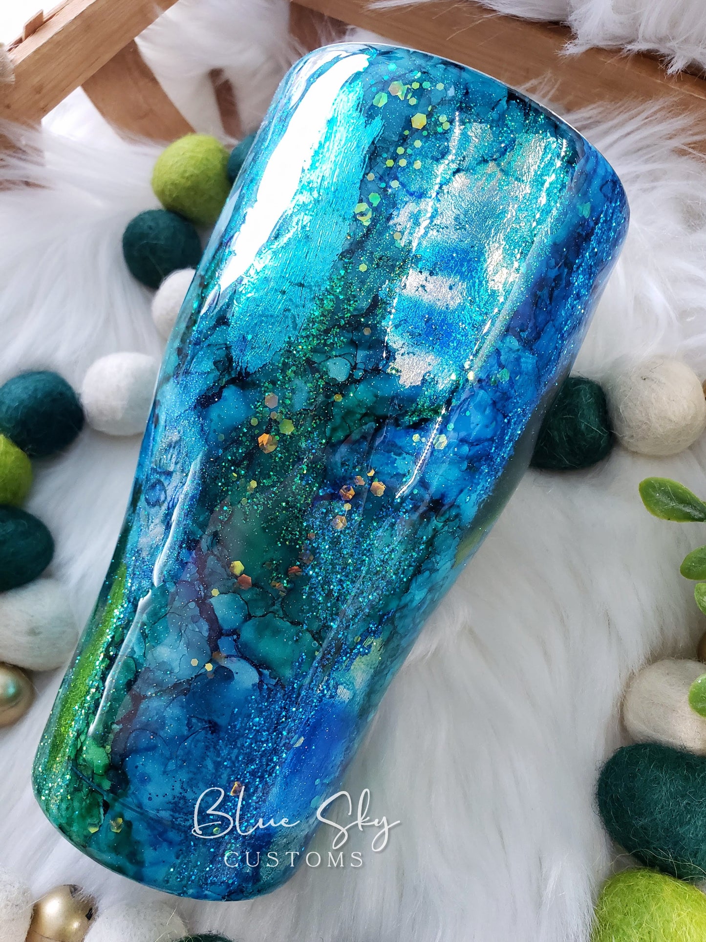 "The Siren" Abstract Mixed Media Tumbler